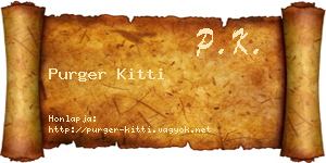 Purger Kitti névjegykártya